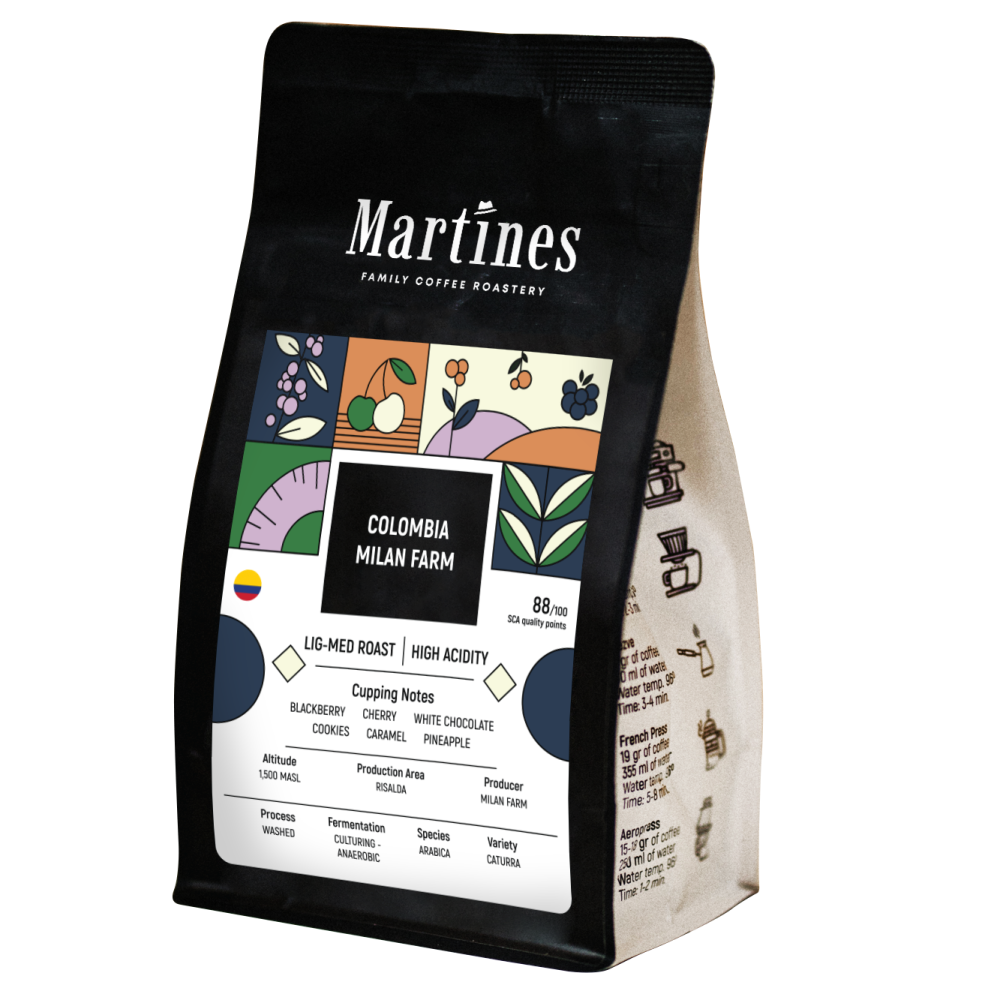 Специално Colombia Milan Farm арабика коферментиран кафе от Martines Specialty Coffee