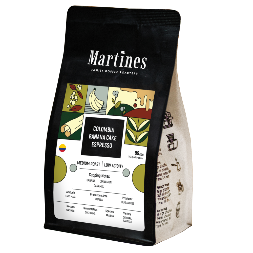 Специално кафе Colombia Banana cake espresso арабика от Martines Specialty Coffee