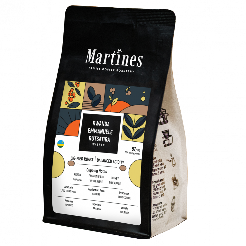 Specialty coffee Rwanda Emmanuele Rutsatira Washed от Martines Specialty Coffee