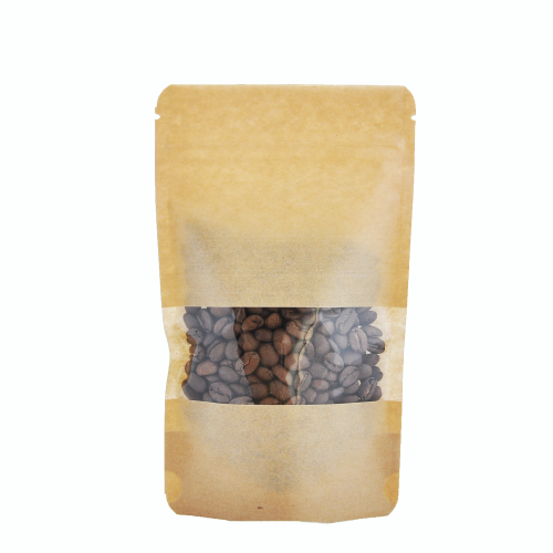 COFFEE PACKAGE WITH ZIPPER AND WINDOW - 0.200KG.PAPER - 20 PCS.